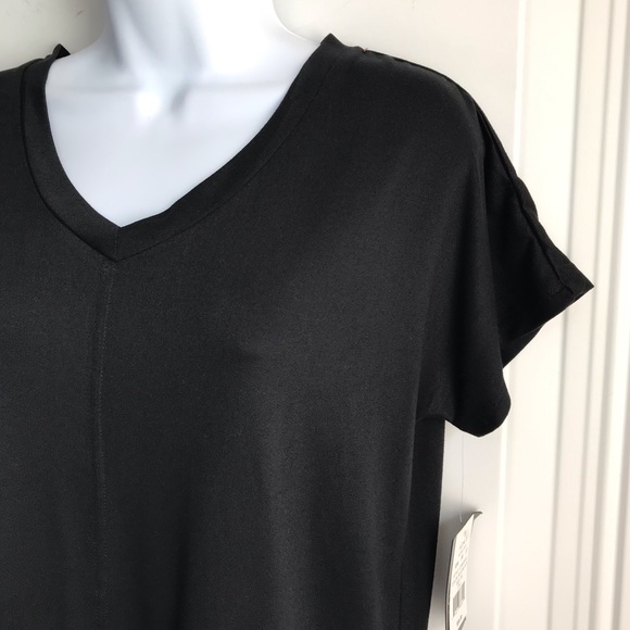Cuddl Duds Brand solid black v-neck ss soft & stretchy tee top in size XS NWT - Picture 5 of 13